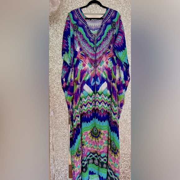 Shahida Parides Vibrance Kaftan Maxi Dress In Silk - Picture 4 of 4